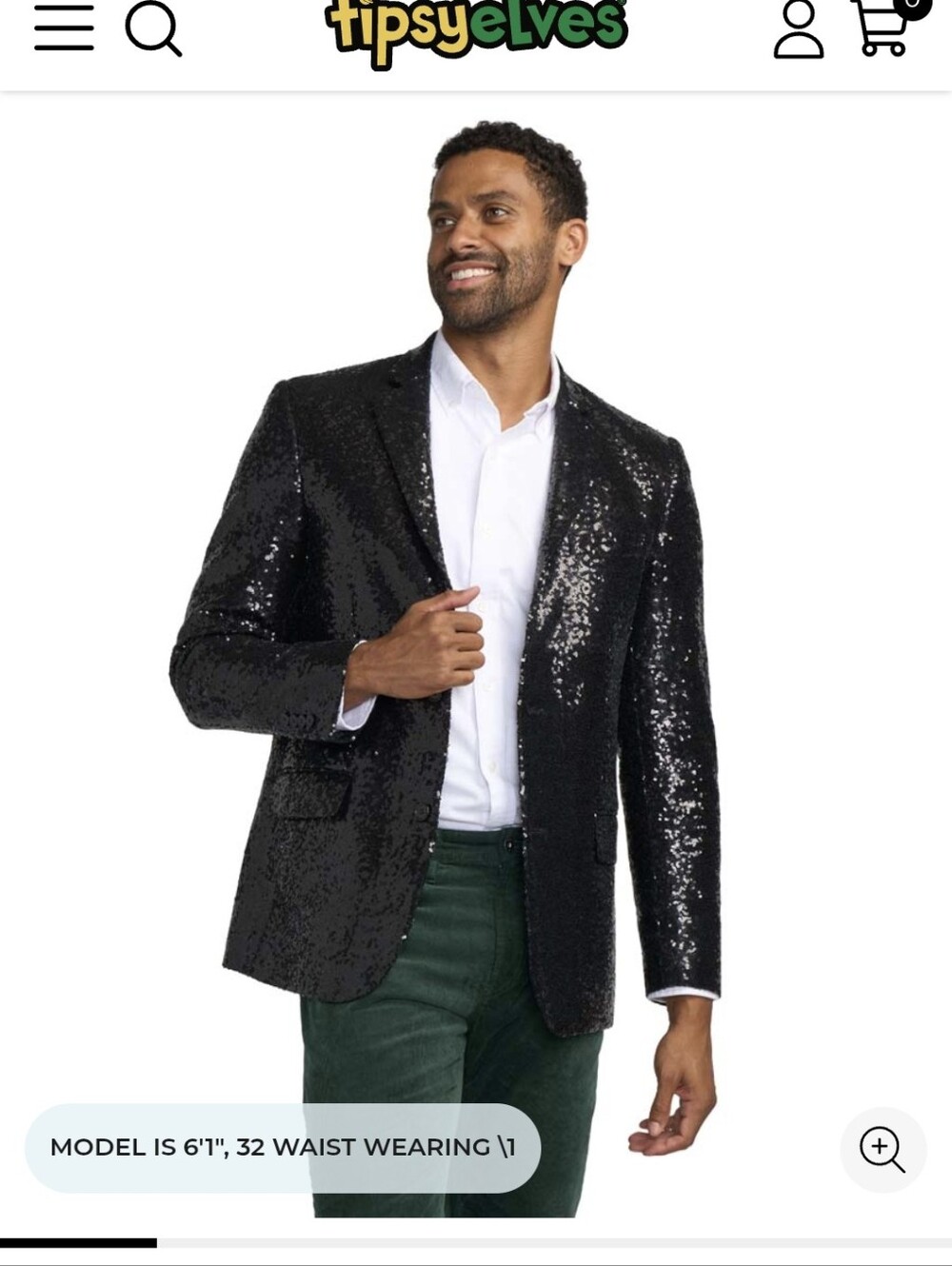 Express TIPSY ELVES SZ 44 Black Sequin Blazer 2 button Sparkle Shine
